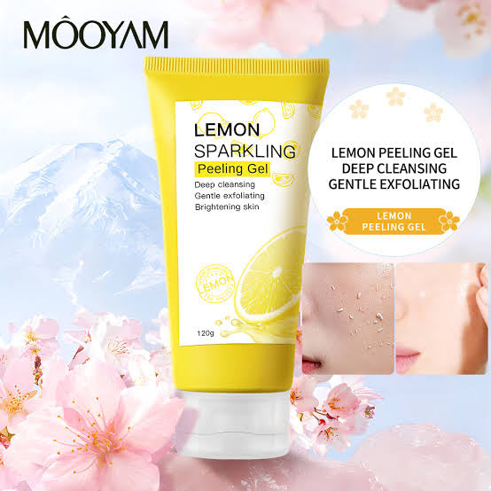 Mooyam Lemon Sparkling Peeling Gel Face Exfoliator, Brightening Facial Deep Exfoliating For All Skin Types