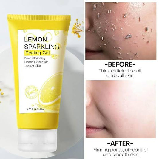 Mooyam Lemon Sparkling Peeling Gel Face Exfoliator, Brightening Facial Deep Exfoliating For All Skin Types